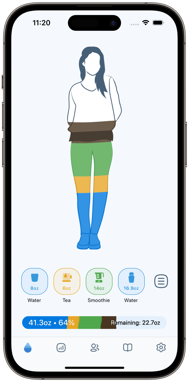 WaterMinder app screen